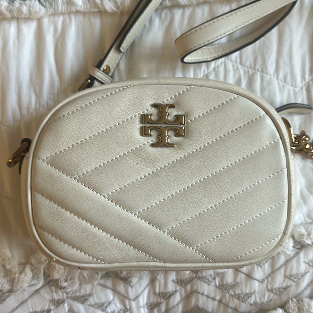 Used Tori Burch chevron camera bag